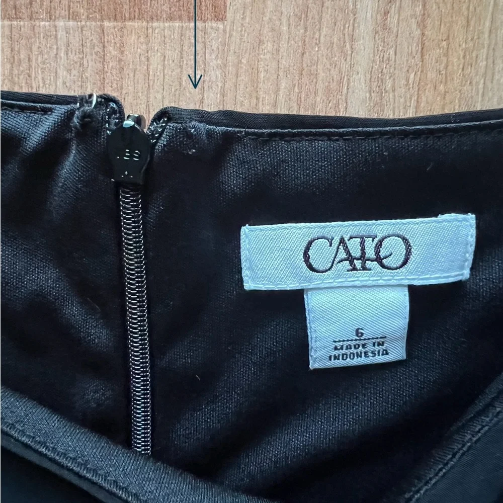 CATO Elegant Black Draped Sleeveless Dress Size 6